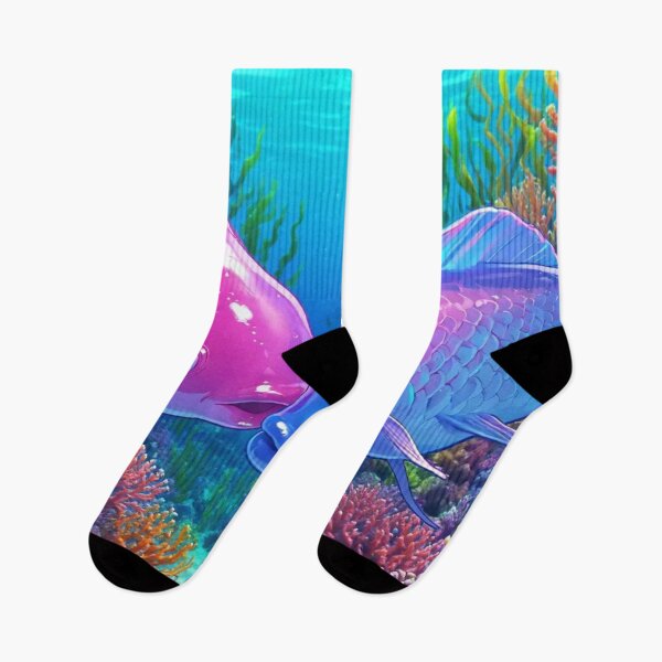 Item preview, Vibrant Coral Reef Fish Couple – Pink and Blue Underwater Art Illustration designed and sold by BLUESKY11a.