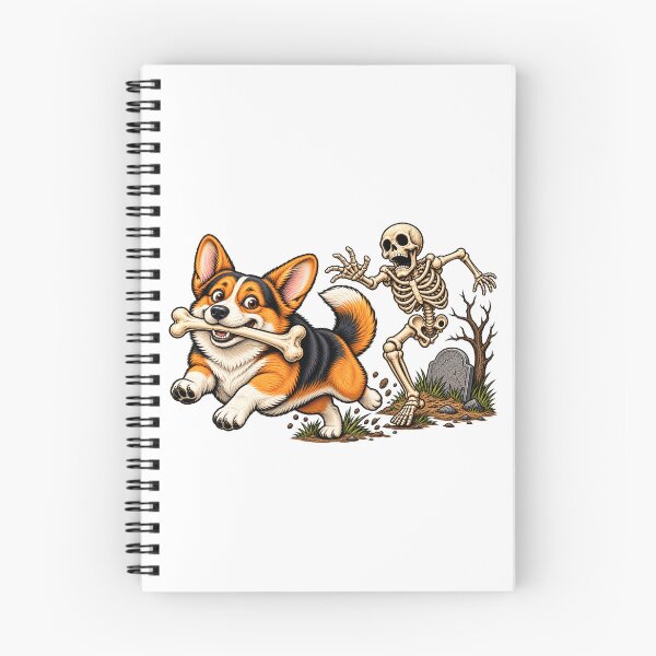 Item preview, Corgi Dog Stealing Bone from Skeleton Halloween Costume designed and sold by 76Valeria.