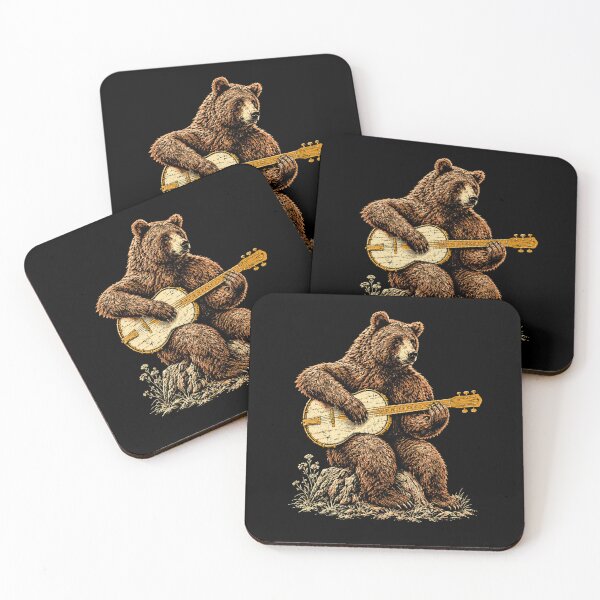 Item preview, Vintage Bear Playing Banjo Retro Musician Nature designed and sold by Moizento.