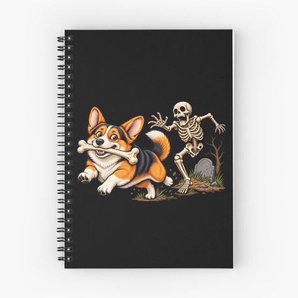 Item preview, Corgi Dog Stealing Bone from Skeleton Halloween Costume designed and sold by 76Valeria.