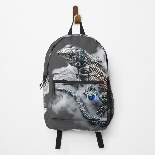 Item preview, A metallic iguana in a vortex of quantum nebulae designed and sold by KunstGeist.