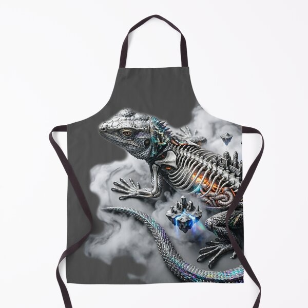 Item preview, A metallic iguana in a vortex of quantum nebulae designed and sold by KunstGeist.