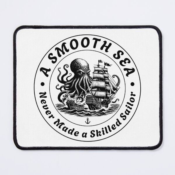 Item preview, A Smooth Sea Never Made a Skilled Sailor Vintage Nautical Octopus Ship Motivational Maritime Quote designed and sold by HYPNK.