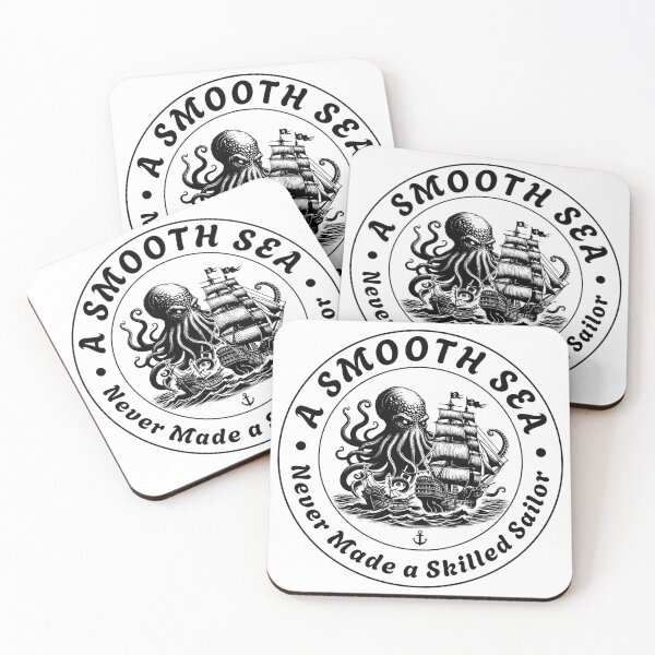 Item preview, A Smooth Sea Never Made a Skilled Sailor Vintage Nautical Octopus Ship Motivational Maritime Quote designed and sold by HYPNK.