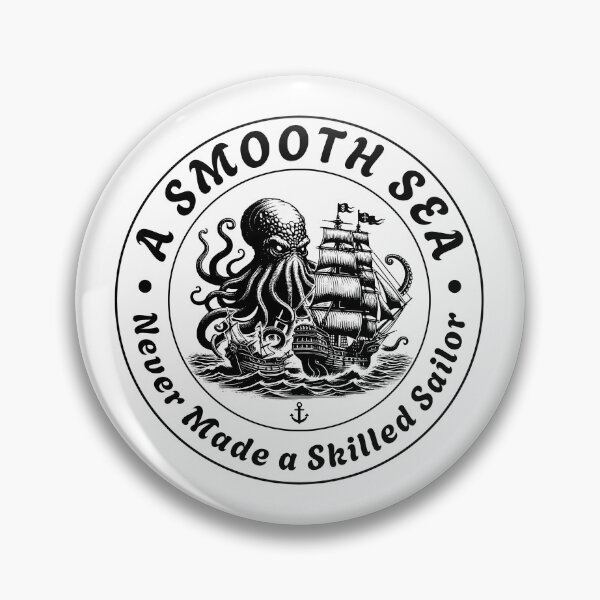 Item preview, A Smooth Sea Never Made a Skilled Sailor Vintage Nautical Octopus Ship Motivational Maritime Quote designed and sold by HYPNK.
