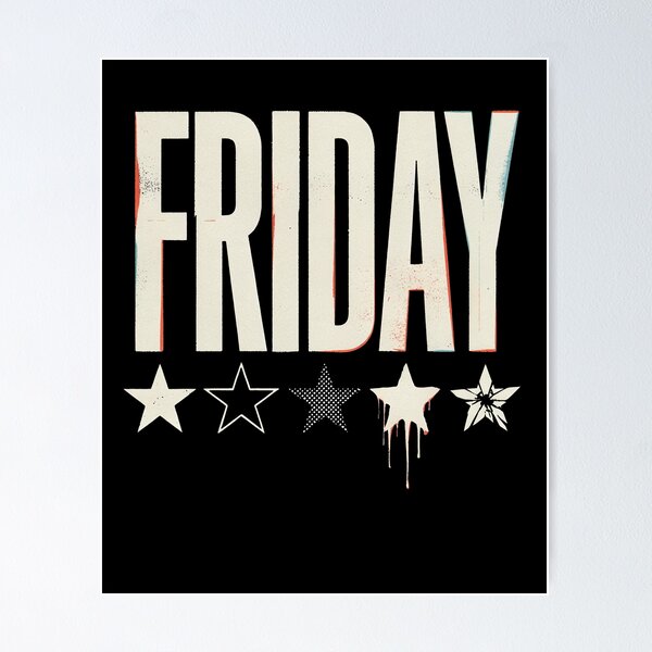 Item preview, Friday Retro Star Rating Funny Weekend Review designed and sold by Say It With Ink.
