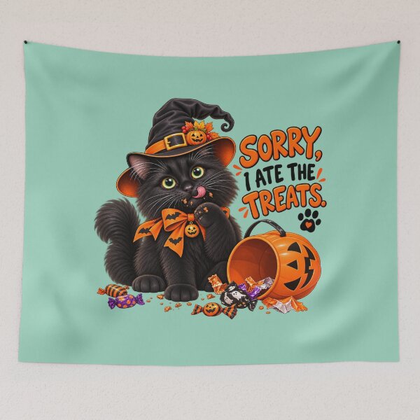 Item preview, Scary Treats with Floof – Halloween Cat designed and sold by lumar23.