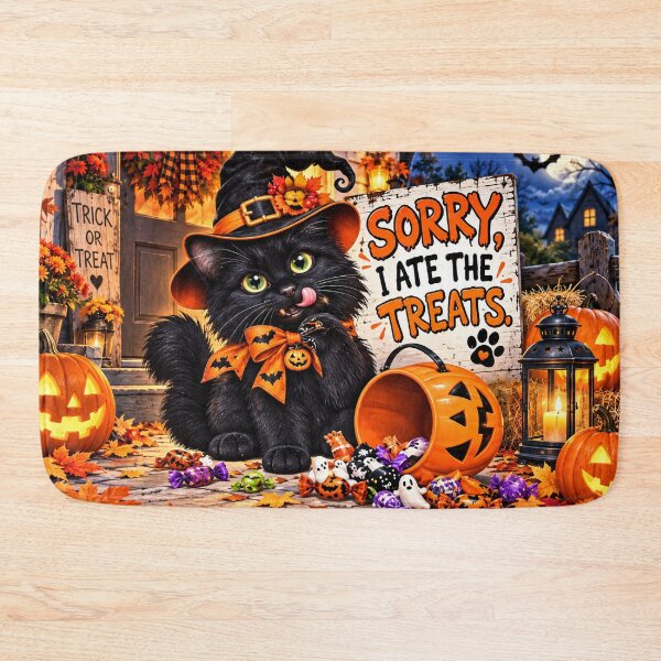 Item preview, Scary Treats with Floof – Halloween Cat designed and sold by lumar23.
