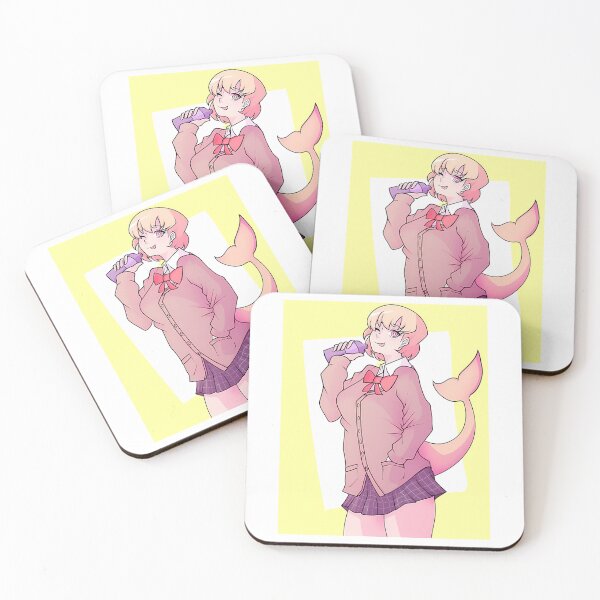 Item preview, Sherbet Drinking Soda Cute Shark Girl Anime Sticker designed and sold by IdealiftsArt.