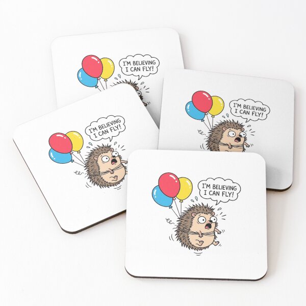 Item preview, Cute Hedgehog Flying With Balloons Dream Big Meme designed and sold by jeshands.