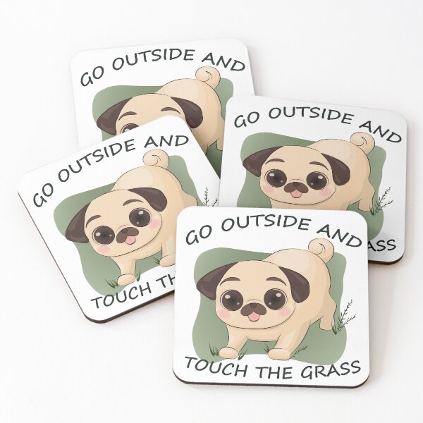 Item preview, Go Outside and Touch the Grass Pug designed and sold by JulWica.