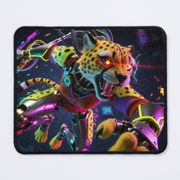Item preview, Steel Paws Leaping Through the Neon Night (V2) designed and sold by SabaMirzique.