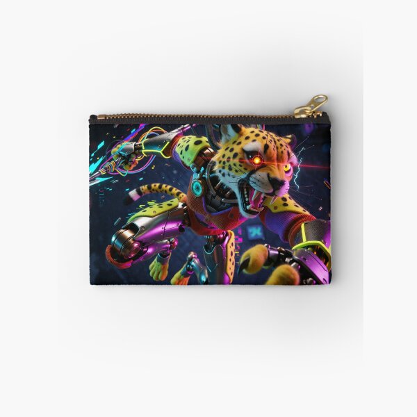 Item preview, Steel Paws Leaping Through the Neon Night (V2) designed and sold by SabaMirzique.