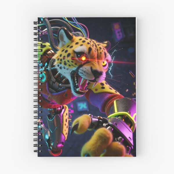 Item preview, Steel Paws Leaping Through the Neon Night (V2) designed and sold by SabaMirzique.