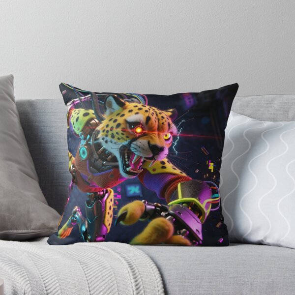 Item preview, Steel Paws Leaping Through the Neon Night (V2) designed and sold by SabaMirzique.