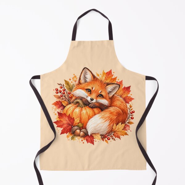 Item preview, Cute Autumn Fox Hugging Pumpkin Watercolor Art designed and sold by GusiaTreasures.