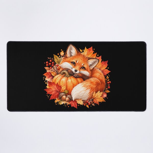 Item preview, Cute Autumn Fox Hugging Pumpkin Watercolor Art designed and sold by GusiaTreasures.