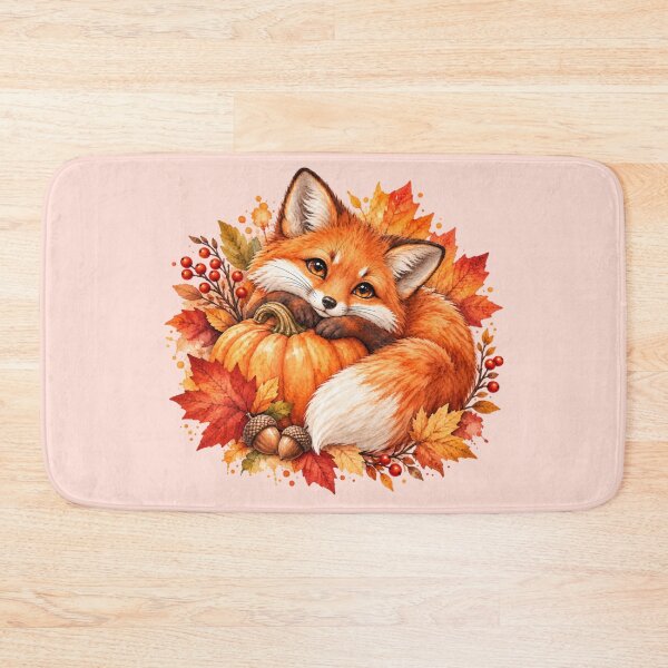 Item preview, Cute Autumn Fox Hugging Pumpkin Watercolor Art designed and sold by GusiaTreasures.
