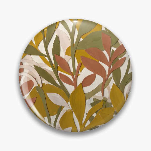 Item preview, Retro Earth Tone Botanical Leaf Pattern designed and sold by ArtlightStudio.