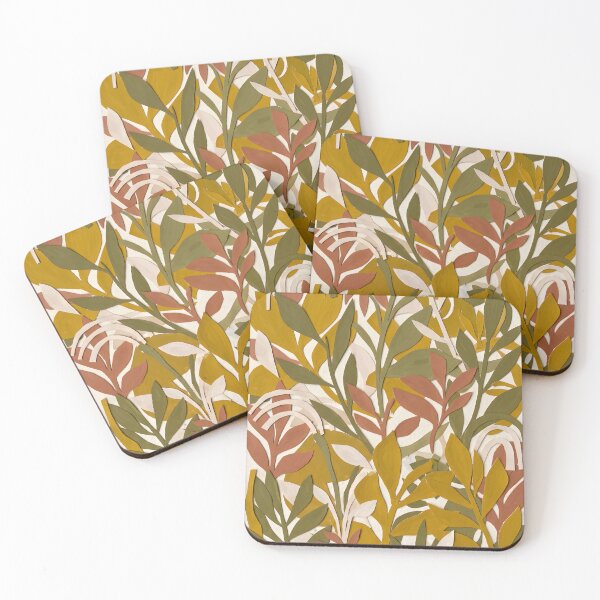 Item preview, Retro Earth Tone Botanical Leaf Pattern designed and sold by ArtlightStudio.