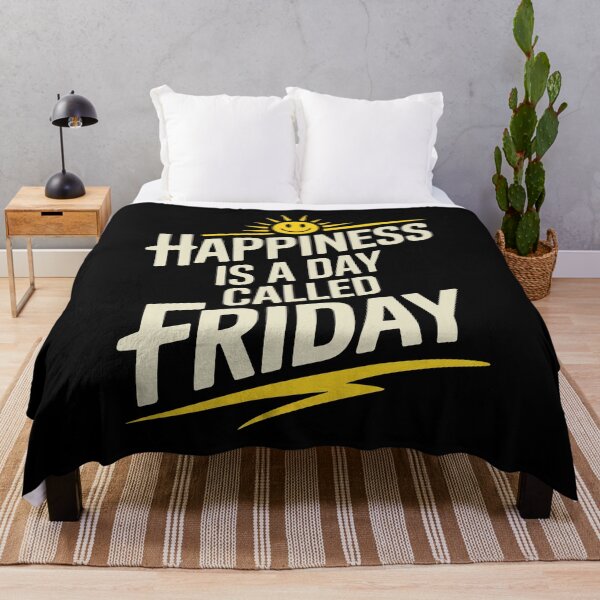 Item preview, Happiness Is A Day Called Friday Positive Weekend Quote designed and sold by Say It With Ink.