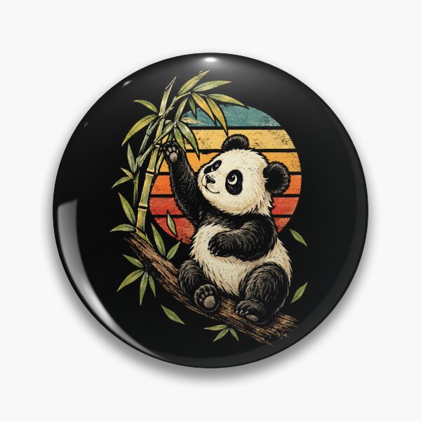 Item preview, Retro Panda Bamboo Vintage Wildlife Nature designed and sold by Moizento.