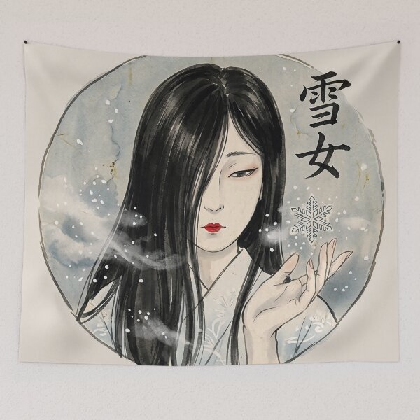 Item preview, Yuki Onna Japanese Snow Woman Vintage Yokai Art designed and sold by LinaValearte.