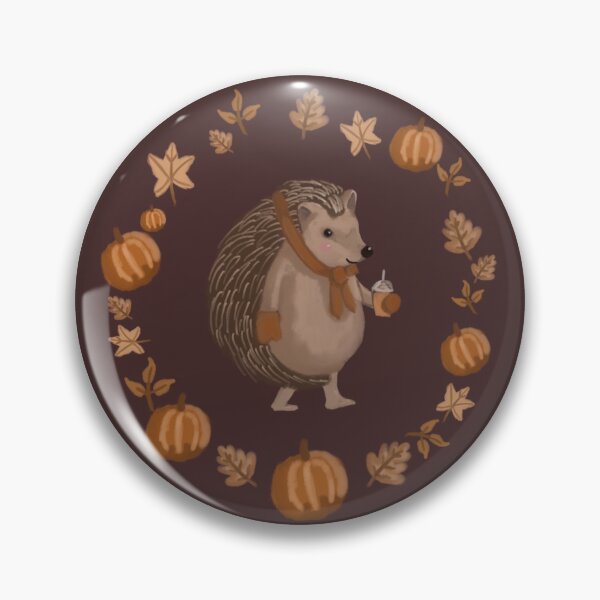 Item preview, Cozy autumn hedgehog in a pumpkin wreath designed and sold by moneymeplease.
