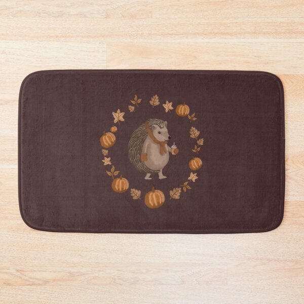 Item preview, Cozy autumn hedgehog in a pumpkin wreath designed and sold by moneymeplease.