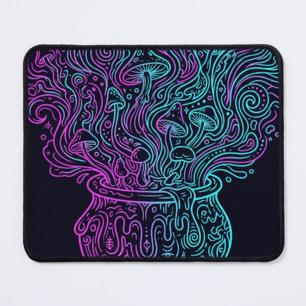 Item preview, Halloween neon mushrooms potion cauldron designed and sold by filigreedigital.