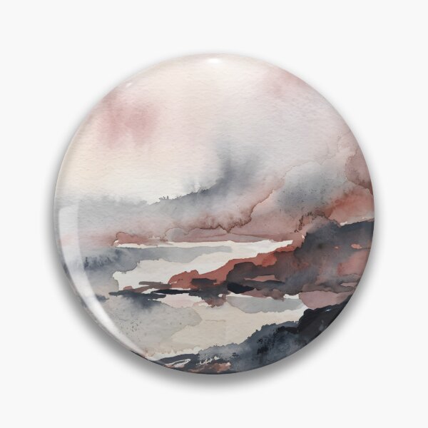 Item preview, Misty Rose Grey Shoreline Watercolor designed and sold by ArtlightStudio.