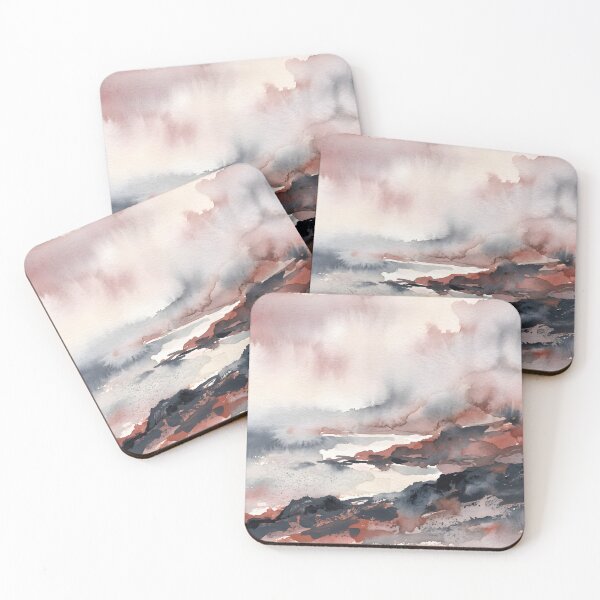 Item preview, Misty Rose Grey Shoreline Watercolor designed and sold by ArtlightStudio.