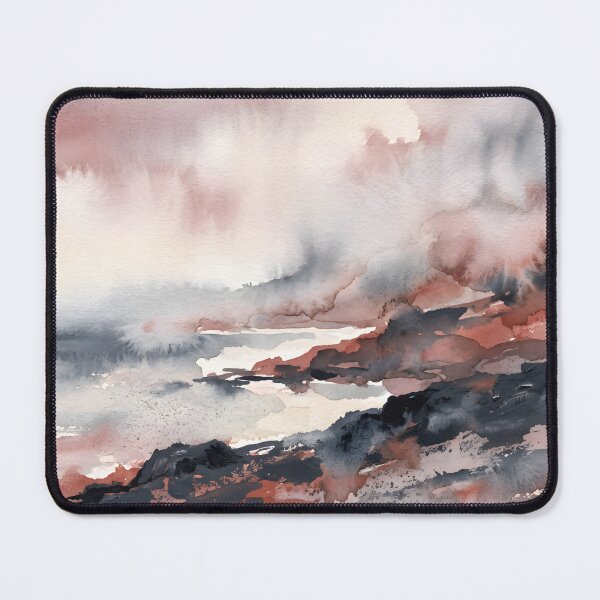 Item preview, Misty Rose Grey Shoreline Watercolor designed and sold by ArtlightStudio.