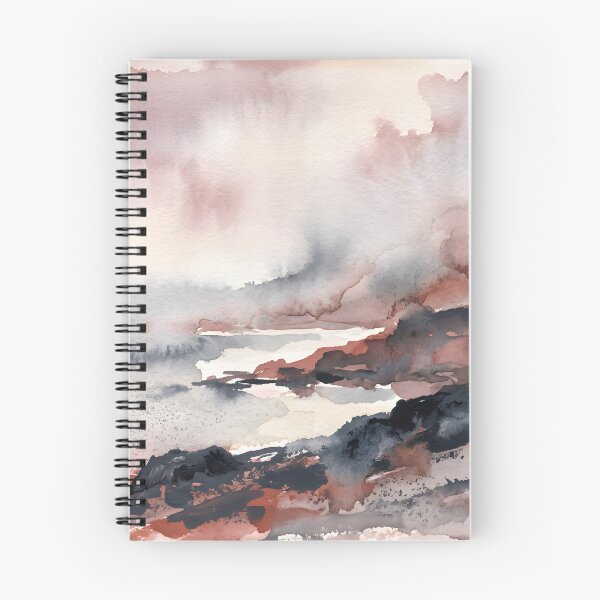 Item preview, Misty Rose Grey Shoreline Watercolor designed and sold by ArtlightStudio.