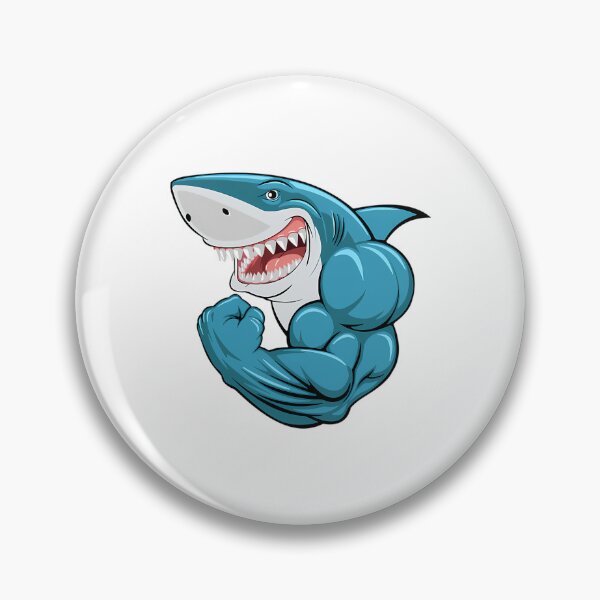 Item preview, Muscular Strong Shark Gym Muscles Funny Meme designed and sold by IdealiftsArt.