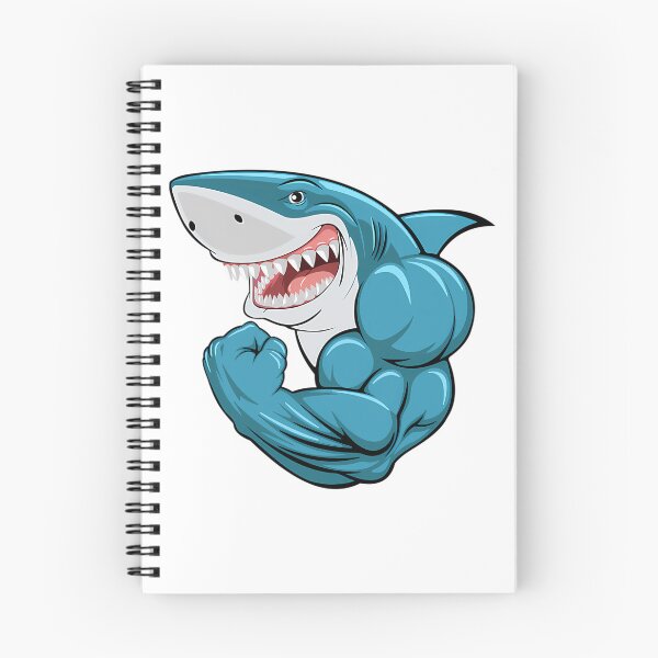 Item preview, Muscular Strong Shark Gym Muscles Funny Meme designed and sold by IdealiftsArt.