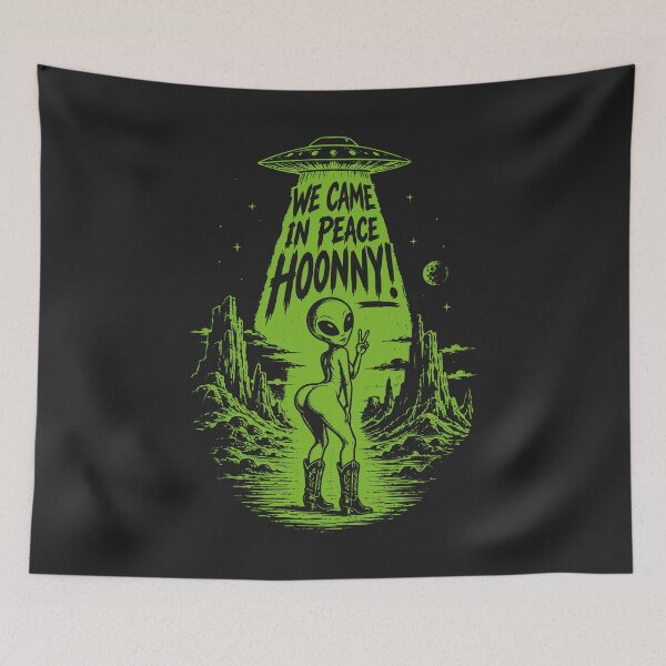 Item preview, We Came In Peace Funny Retro Hippie Western designed and sold by CamaleonDesigns.