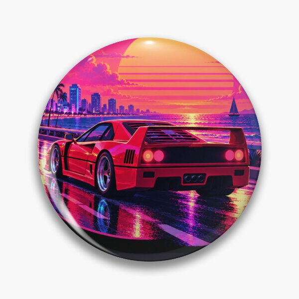 Item preview, Drive Into Sunset Retrowave Car designed and sold by SystemDreams00.