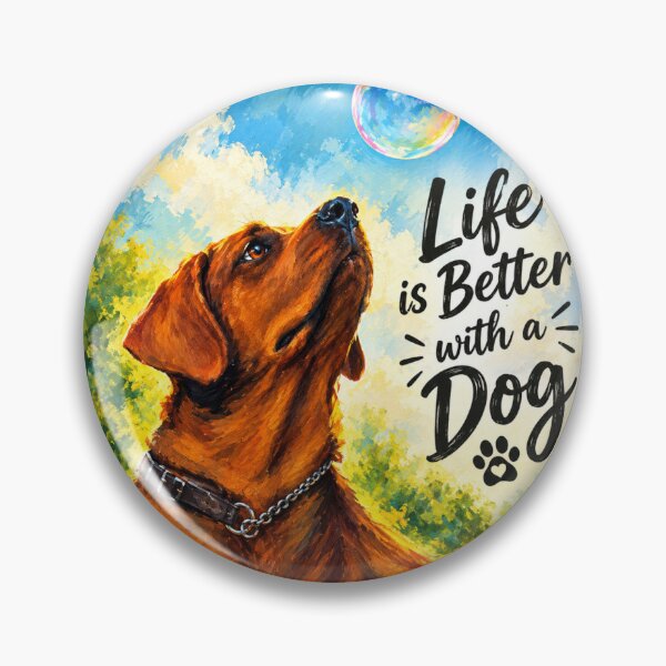 Item preview, Life Is Better With A Dog – Red Fox Labrador Retriever Art Print designed and sold by Evelashop.