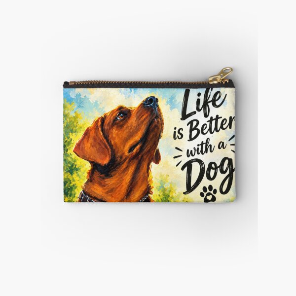 Item preview, Life Is Better With A Dog – Red Fox Labrador Retriever Art Print designed and sold by Evelashop.