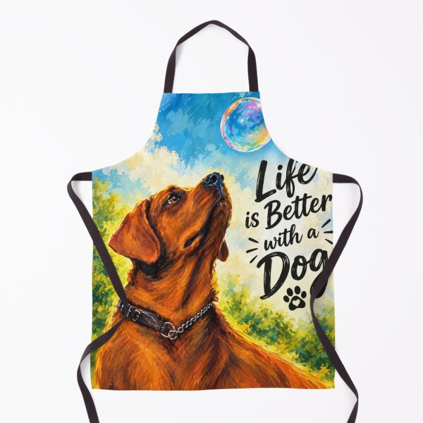 Item preview, Life Is Better With A Dog – Red Fox Labrador Retriever Art Print designed and sold by Evelashop.