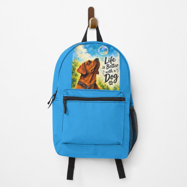 Item preview, Life Is Better With A Dog – Red Fox Labrador Retriever Art Print designed and sold by Evelashop.