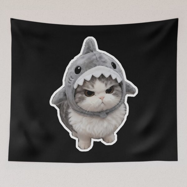 Item preview, Angry Cat Shark Mode designed and sold by IdealiftsArt.