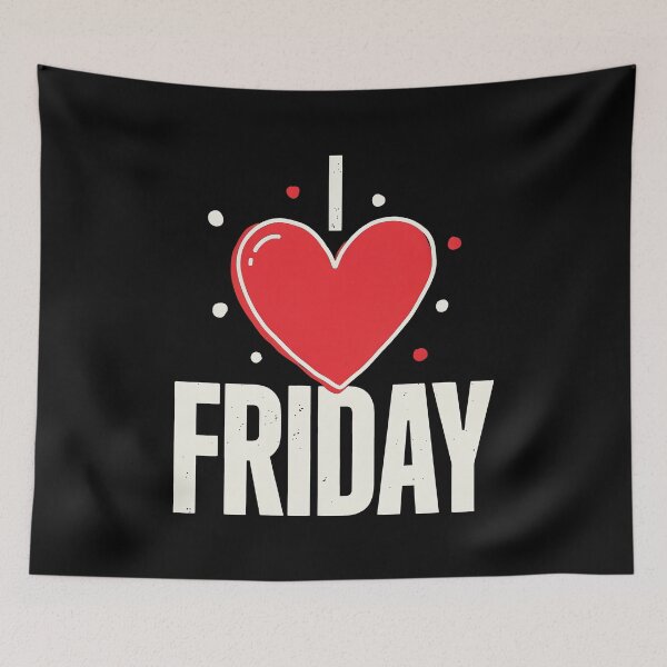Item preview, I Love Friday Heart Graphic Weekend Lover designed and sold by Say It With Ink.