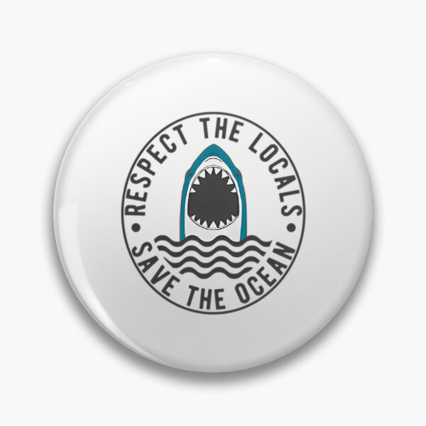 Item preview, Vintage Surf Sticker Respect The Locals Shark designed and sold by IdealiftsArt.