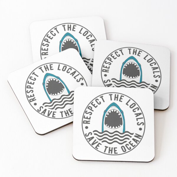 Item preview, Vintage Surf Sticker Respect The Locals Shark designed and sold by IdealiftsArt.
