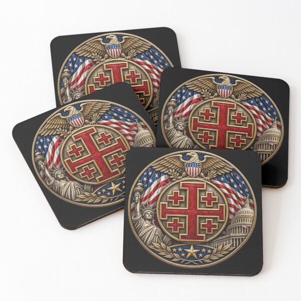 Item preview, Faith  Freedom Service Jerusalem Cross Patriotic Christian designed and sold by historyandmore.