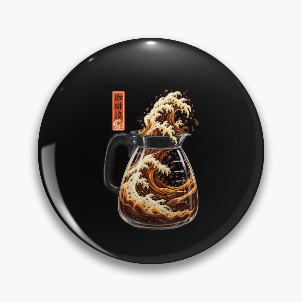 Item preview, Great Coffee Wave Retro Japanese Carafe Caffeine Lover designed and sold by leevekaArt.
