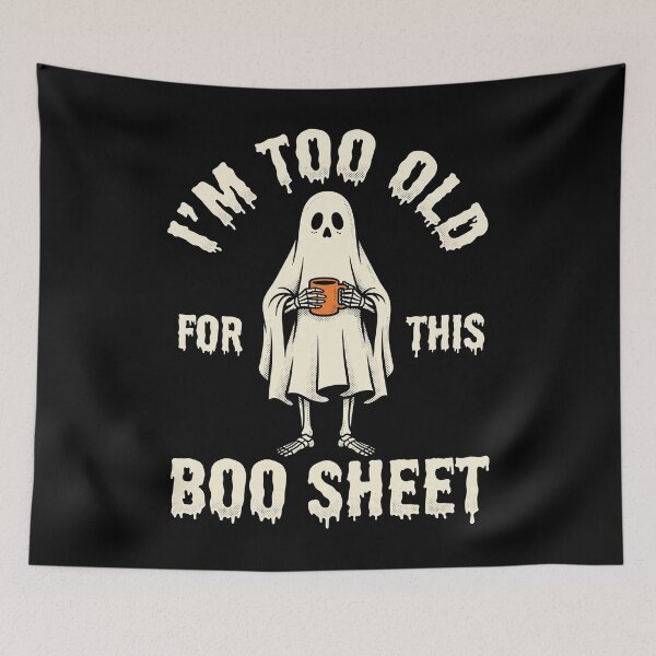 Item preview, keleton Ghost Coffee Too Old For This Boo Sheet designed and sold by MizoX7.
