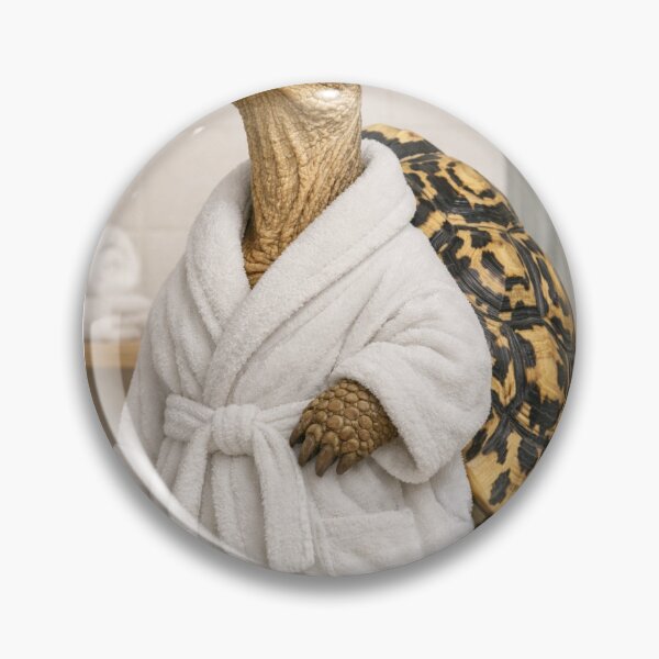 Item preview, Leopard Tortoise White Bathrobe designed and sold by Sillytoe.
